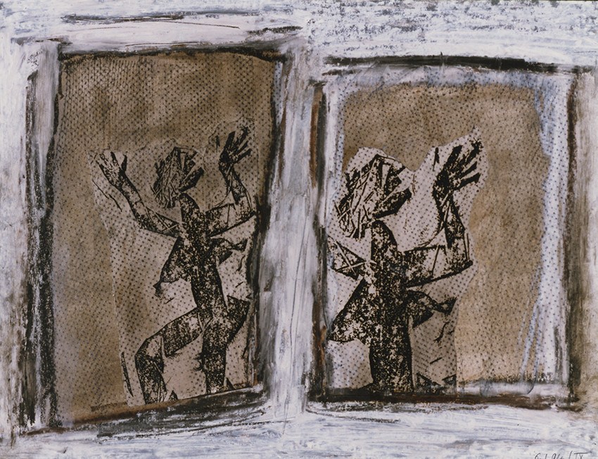 ERRANCEempreinte, photocopie, linogravure, huile, papier50 x 651  94 n° 10