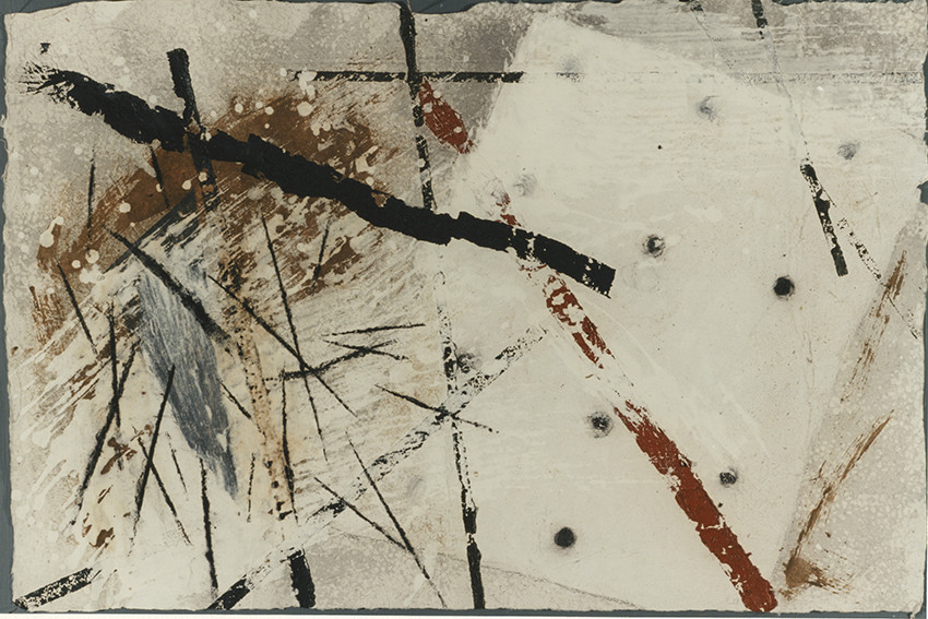 BATAILLE acrylique, terre, lavis, pigments, fusain,brou, marbre, papier60 x 9025  4  97 ( 1 )