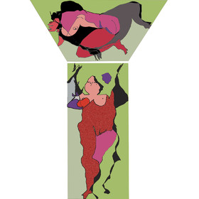 Dessins en aveugle à partir des photos des couples.Réalisation sur palette graphique Impression jets d'encresFormat A 2   12 - 2022