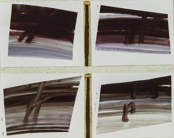 Légende :	4 -  LA MAREE LA NUITDescription :série des HORIZONS IMAGINAIRES - encres, lavis, pinceaux, pochoirs - 4 fois 50 x 65 - 10  81