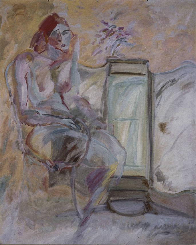 série des INTERIEURS : LE BOUQUET ( Marie Hélène )acrylique sur polyester162 x 1306  85