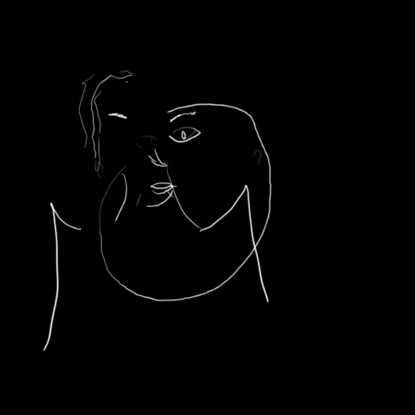 Portrait réalisé les yeux bandés, par ADRIEN, élève ingénieur de l'INSA, de Toulouse.Janvier 2010