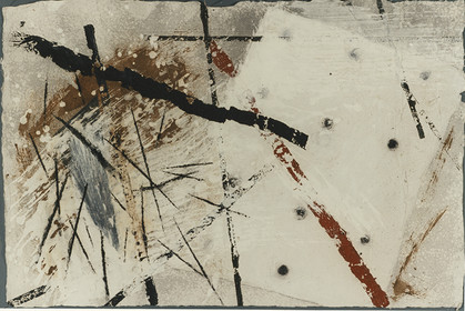 BATAILLE acrylique, terre, lavis, pigments, fusain,brou, marbre, papier60 x 9025  4  97 ( 1 )