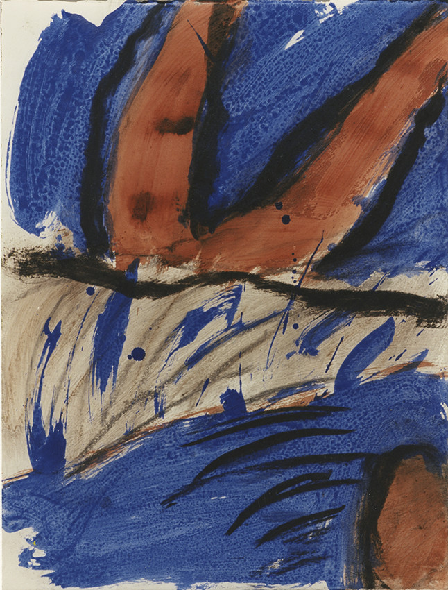 DERIVE  Acrylique, fusain, pigments, terre, poudre de marbre, bitume, graphite, sur papier9 - 8  - 1995 ( 5 )65 x 50