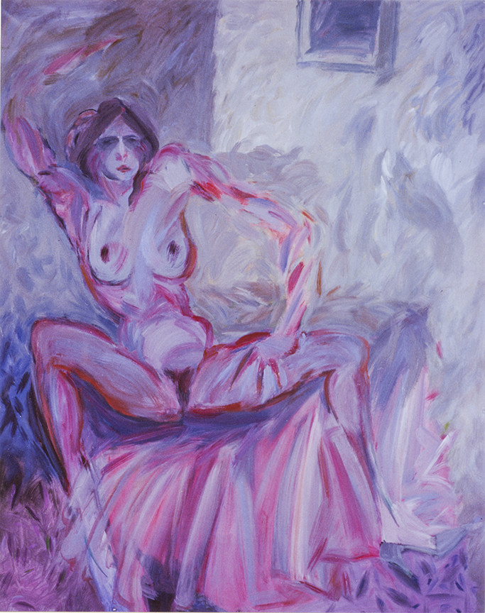 série des INTERIEURS : REGARD TREMBLÉ  ( Chantal )acrylique sur polyester162 x 1307  85