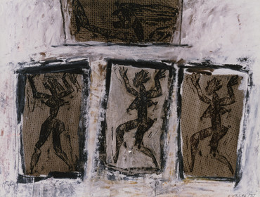 ERRANCEempreinte, photocopie, linogravure, huile, papier50 x 651  94 n° 4