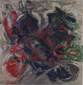 BICENTENAIRE DE LA REVOLUTION 4DANSONS LA CARMAGNOLEacrylique sur toile205 x 20511  89Les droits de l’homme vont souvent de travers. C’est un travers des hommes. Rares sont les barrières qui s’ouvrent en chantant: habituellement elles le font en grinçant. Contre toutes les tyrannies, tant d’art sanglant s’est levé. La révolution est un bi-centenaire resté en culotte courte. Que ceux qui ont peur des idées, des poètes, des artistes, enfoncent leur bonnet phrygien jusqu’aux oreilles, et qu’ils s’appliquent sur les yeux, deux cocardes tricolores. Claude JEANMART           1 -4-1989