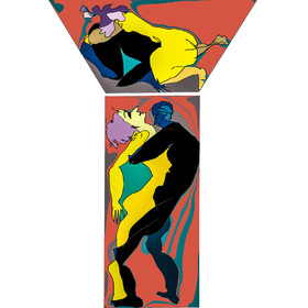 Dessins en aveugle à partir des photos des couples.Réalisation sur palette graphique Impression jets d'encresFormat A 2   12 - 2022