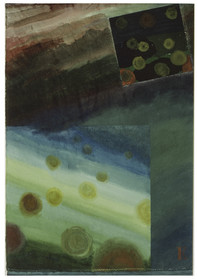 séries HOMMAGE À MES ÉLÈVES - petites peintures d'élèves récupérées à la corbeilleet marouflées sur la toile - acrylique et encres, crayons de couleurs - 50 x 65 - 9  82