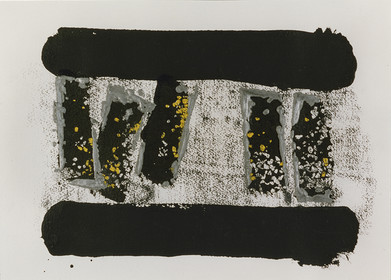 ERRANCE quadriptyque 1empreinte, acrylique, huile, papier26 x 3611  94 n° 65