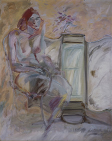 série des INTERIEURS : LE BOUQUET ( Marie Hélène )acrylique sur polyester162 x 1306  85