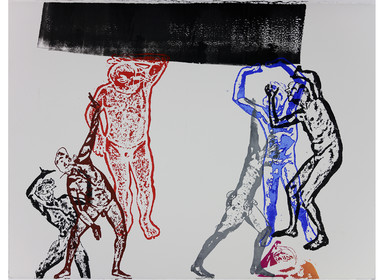 20 planches 55 x 77   papier pour eau forte   impression de lino gravures   encres Schmincke   impression au pied   Mai 2019