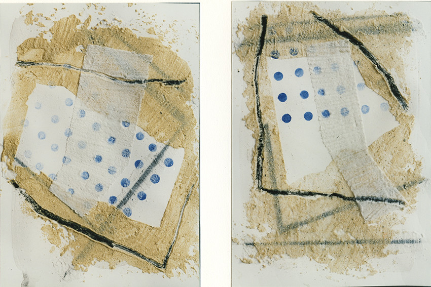 PALIMPSESTEacrylique, marbre, terrepapier réemploi32 x 25 deux fois7  5  97 ( 2 & 3 )