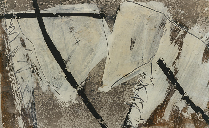 BATAILLE acrylique, terre, lavis, pigments, fusain,brou, marbre, papier40 x 6528  1  97 ( 1 )