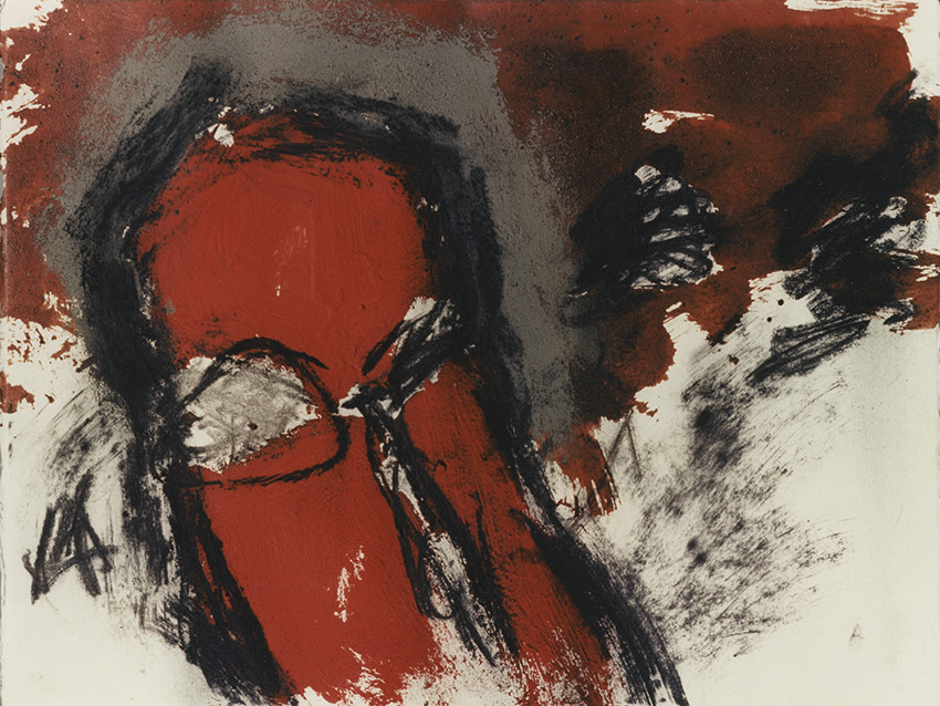 DERIVE  Acrylique, fusain, pigments, terre, poudre de marbre, bitume, graphite, sur papier16 - 8  - 1995  ( 3 )50 x 65