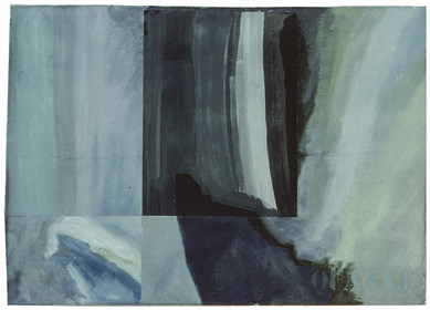 séries HOMMAGE À MES ÉLÈVES - petites peintures d'élèves récupérées à la corbeilleet marouflées sur la toile - acrylique et encres, crayons de couleurs - 50 x 65 - 9  82