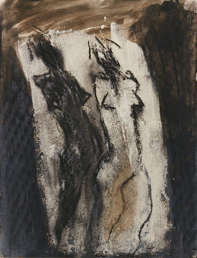 DERIVE  Acrylique, fusain, pigments, terre, poudre de marbre, bitume, graphite, sur papier1  - 199565 x 50