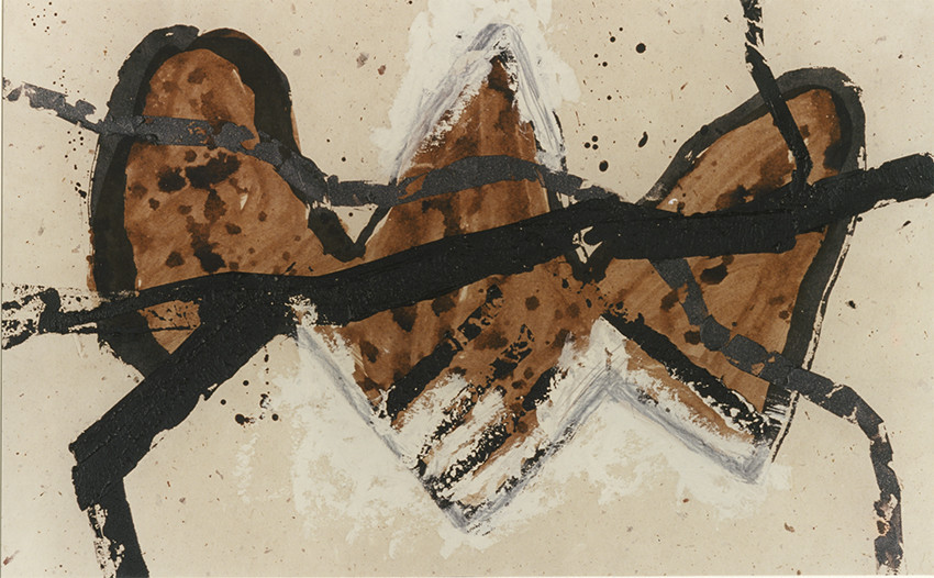 BATAILLE acrylique, terre, lavis, pigments, fusain,brou, marbre, papier40 x 651  2  97 ( 1 )