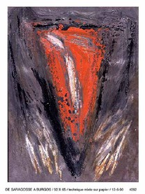 DE SARGASSE A BURGOS 65 x 50technique mixte sur papier12 - 6 - 1990