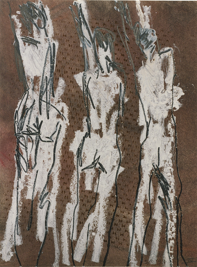 DESSIN DE NU AVEC MODELE40 x 3011  93 ( 4 )craies Markal à l'huile sur papier recyclé