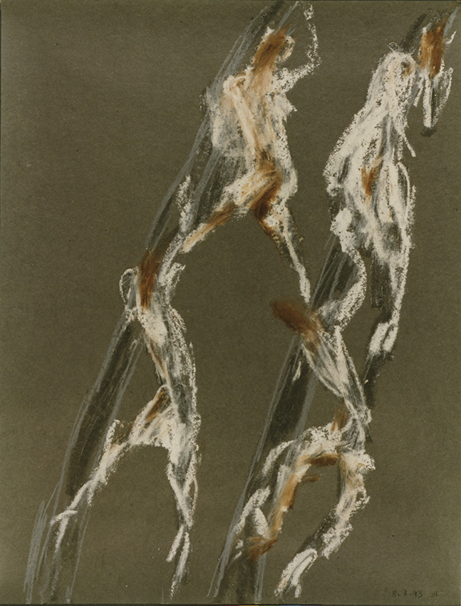 DESSIN DE NU AVEC MODELE65 X 508 7  93 ( 3 )craies Markal à l'huile sur papier recyclé